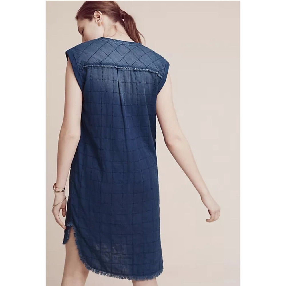 Cloth & Stone Anthropologie Frayed Tunic Dress size XS V Neck Sleeveless - Picture 2 of 6